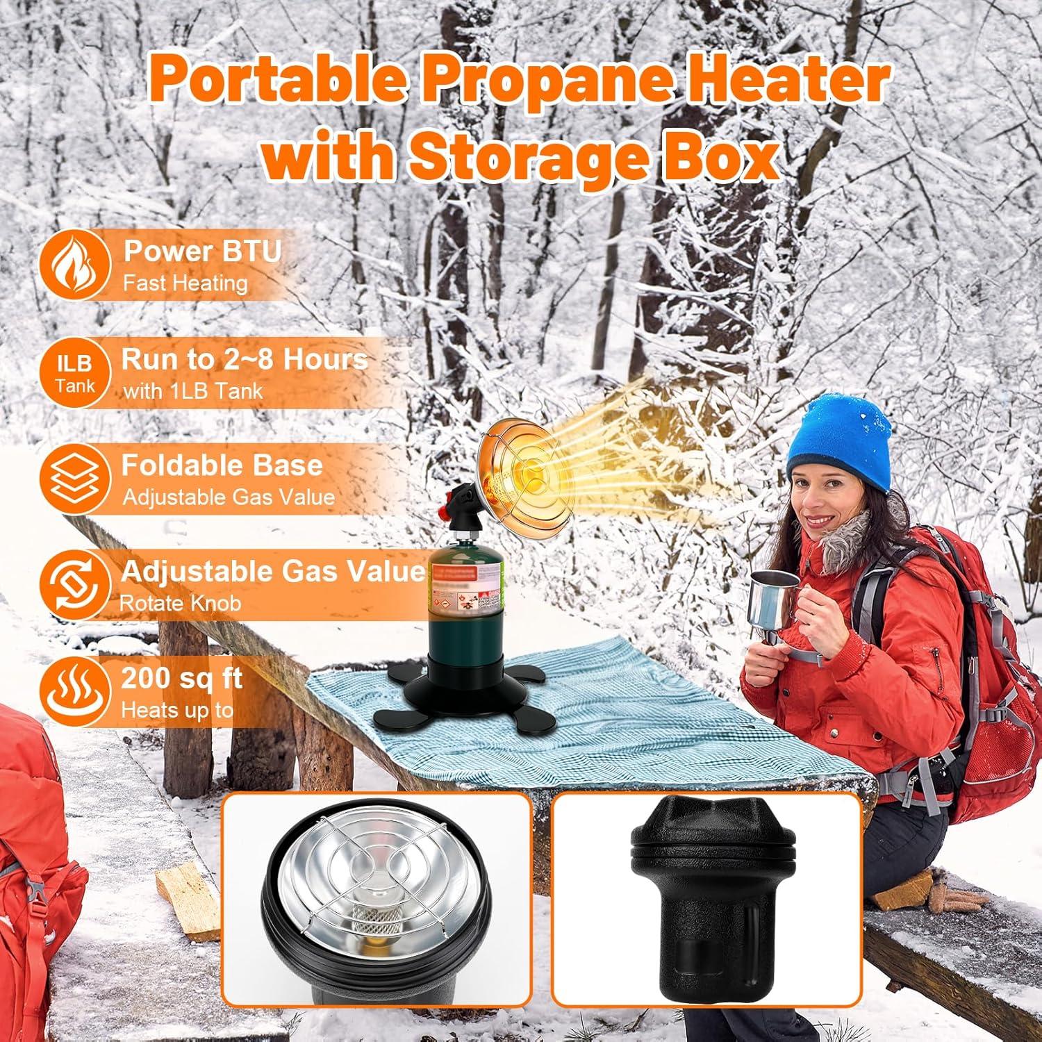 Calentador de Propano Portátil HEATHIVE para Camping 0.45kg