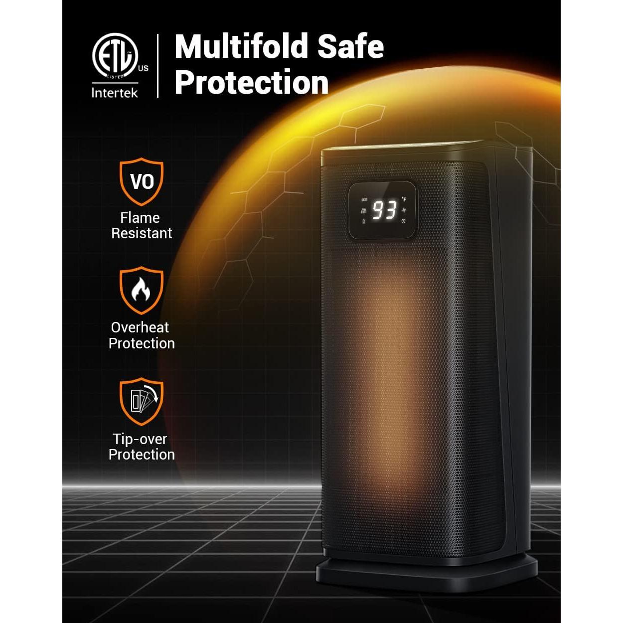 Calefactor Eléctrico KopBeau HC-01R Oscilante 1500W Negro