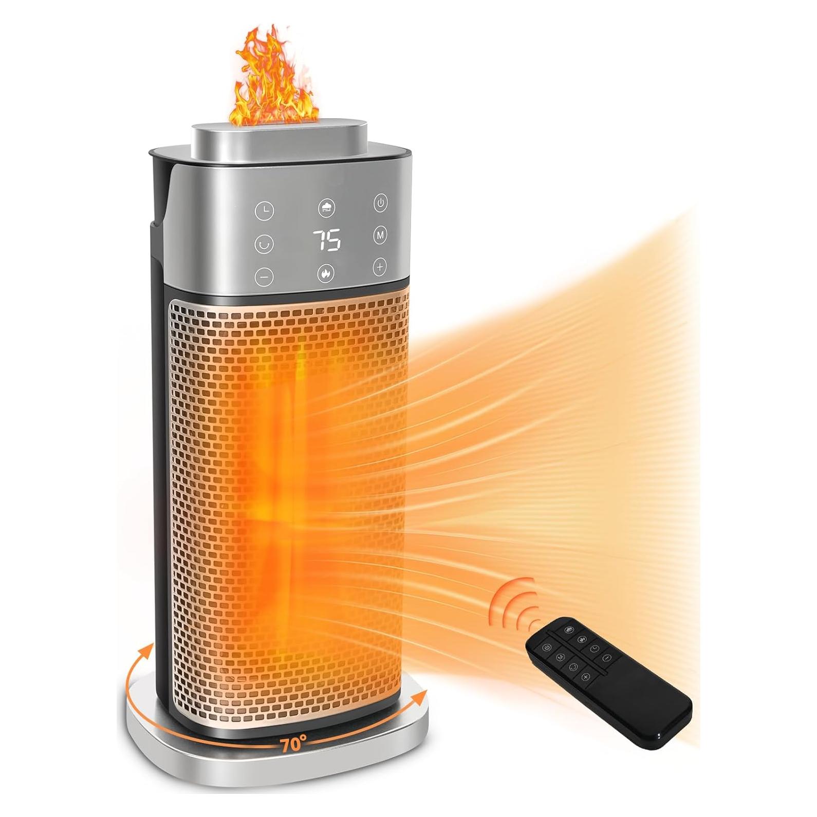 Calentador Eléctrico Wobuzhi 1500W con Termostato y Humidificador