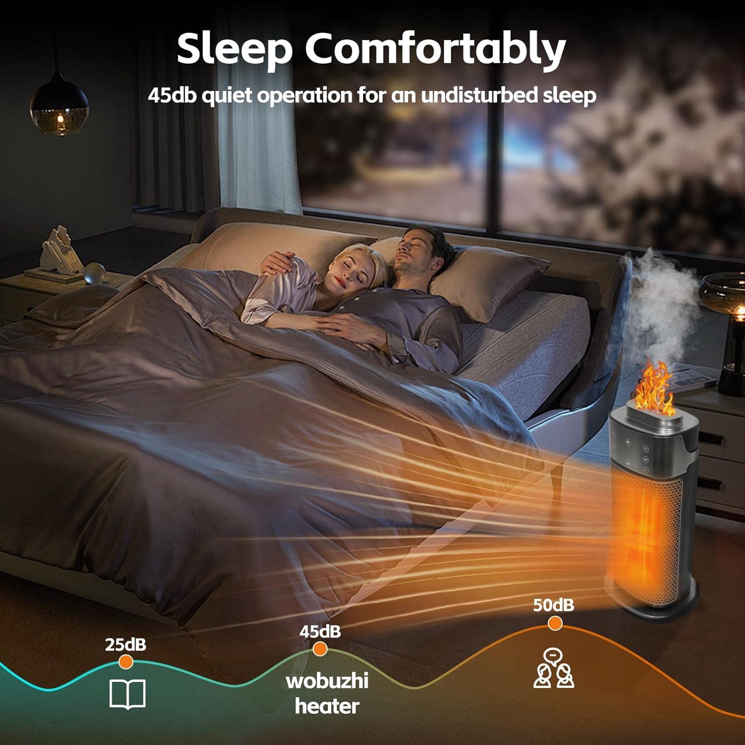 Calentador Eléctrico Wobuzhi 1500W con Termostato y Humidificador