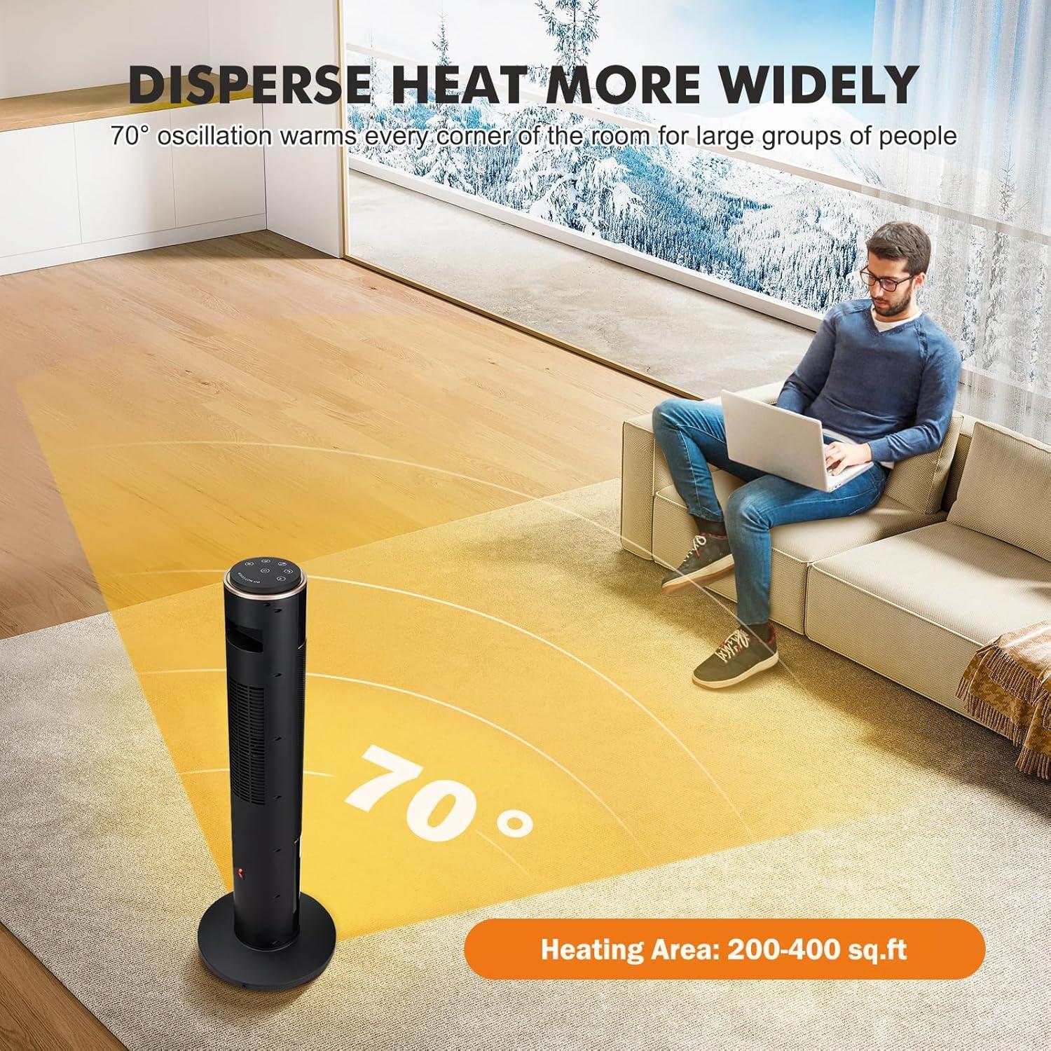 Calentador de Espacio Eléctrico PioneerWorks 33.8" 1500W con Control Remoto