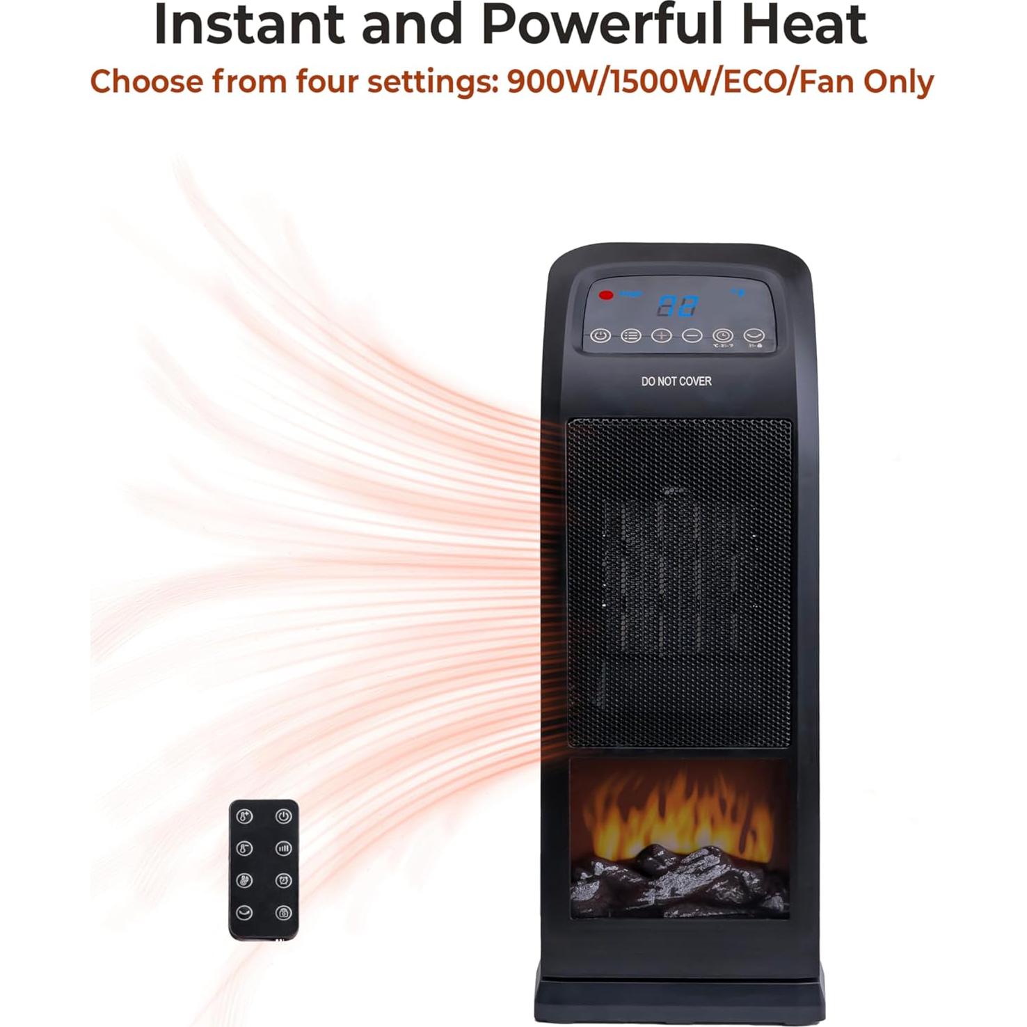 Calentador de Espacio Torre Comfort Zone CZ12823 1500W Oscilante