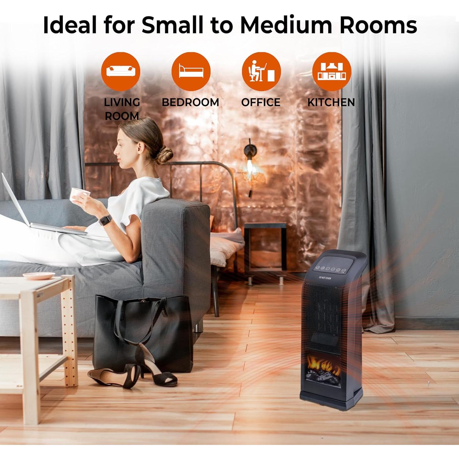 Calentador de Espacio Torre Comfort Zone CZ12823 1500W Oscilante