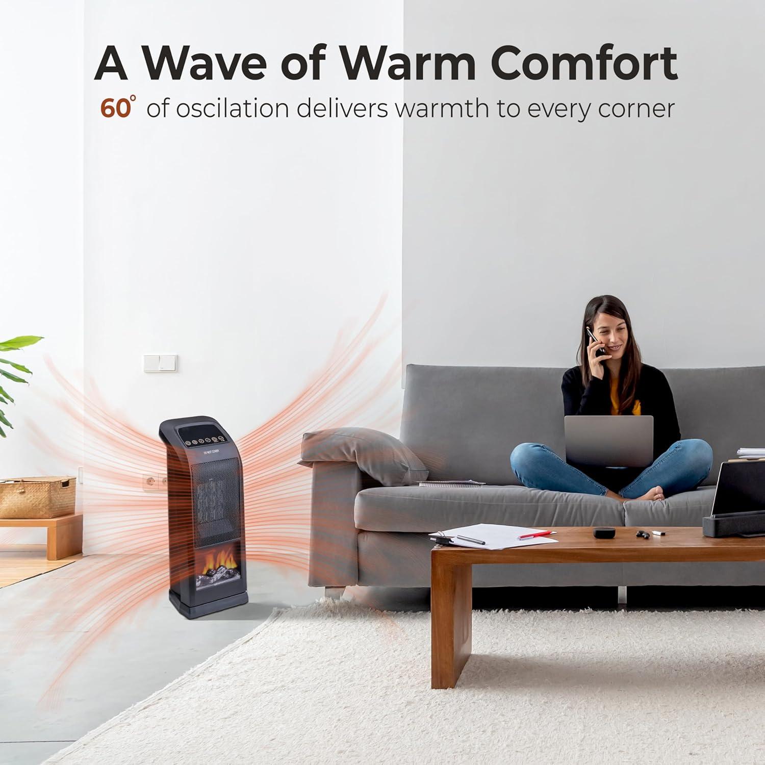 Calentador de Espacio Torre Comfort Zone CZ12823 1500W Oscilante