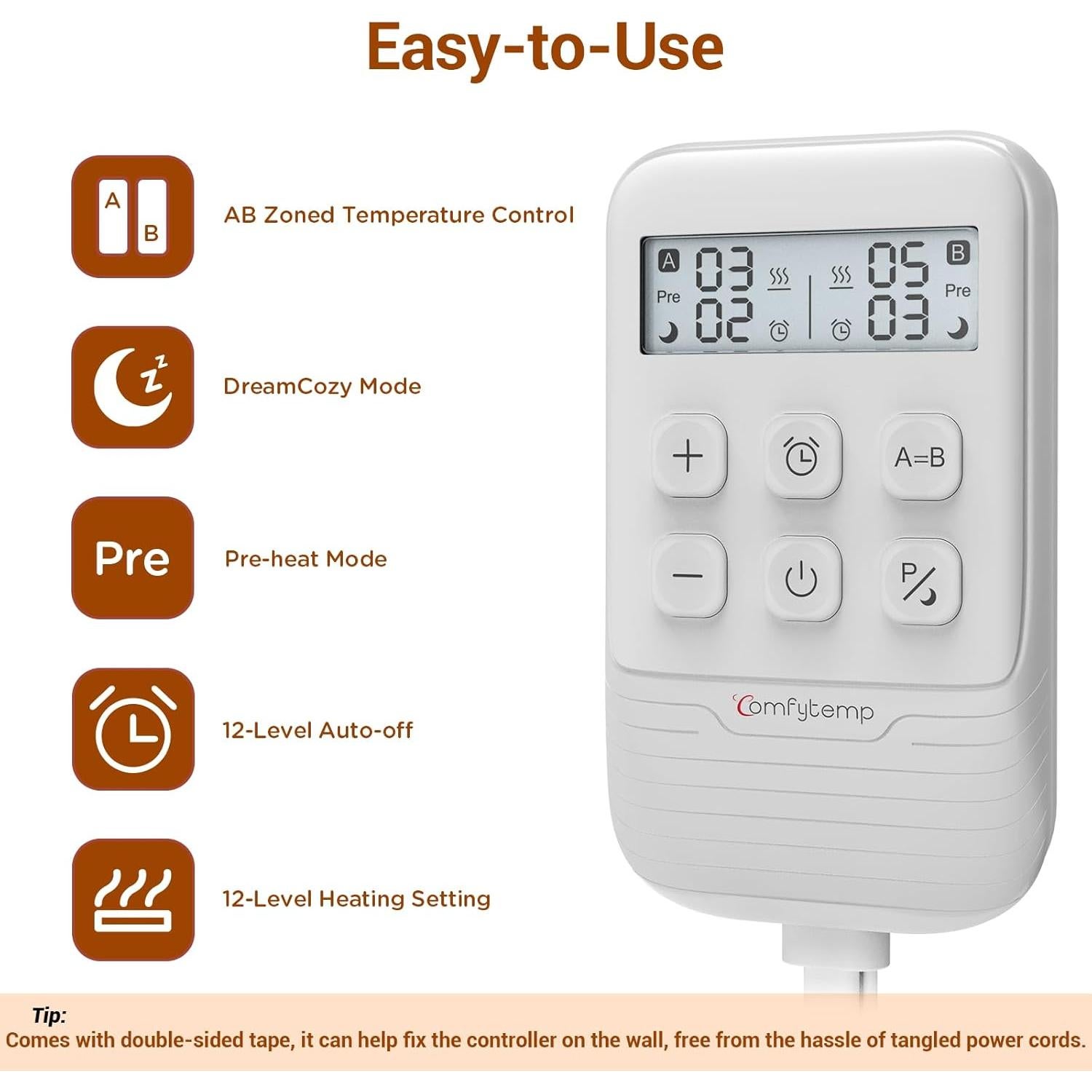 Almohadilla Térmica Comfytemp Reina 203x152cm Doble Zona