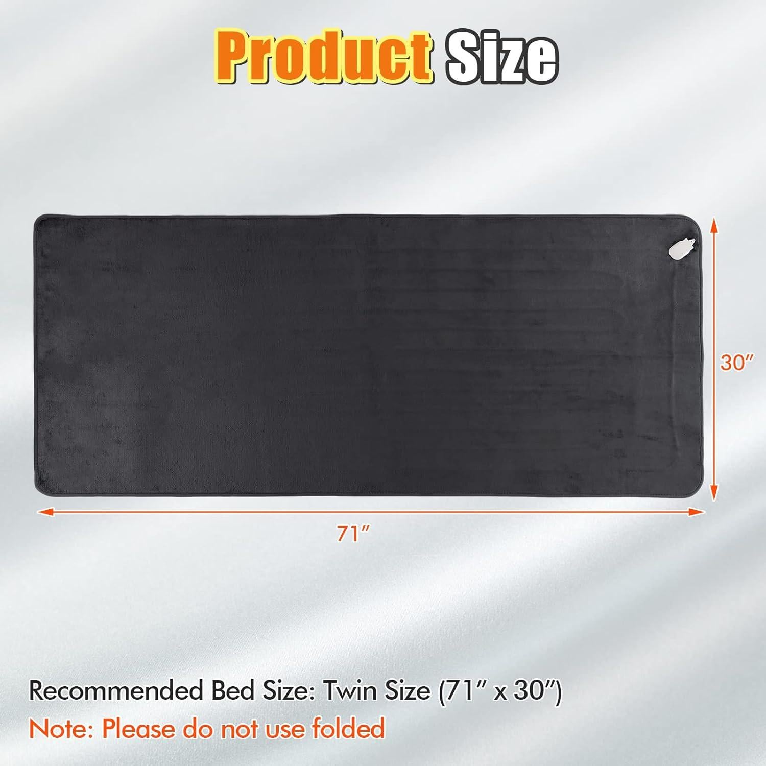 Almohadilla Térmica Eléctrica CLEEMAN Individual 177.8x76.2cm 5 Niveles