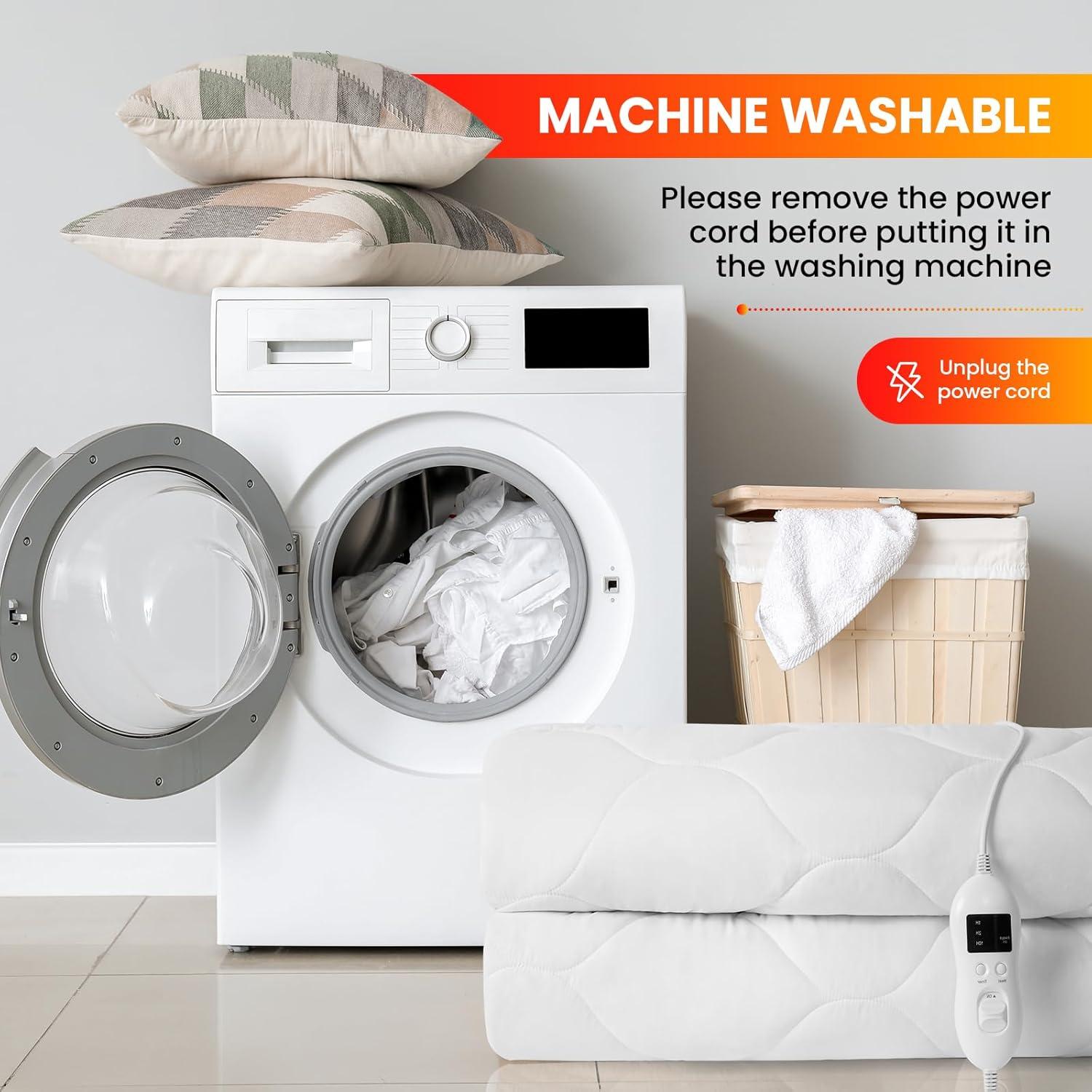 Cubierta de colchón calefaccionado Ayge tamaño completo - Lavable