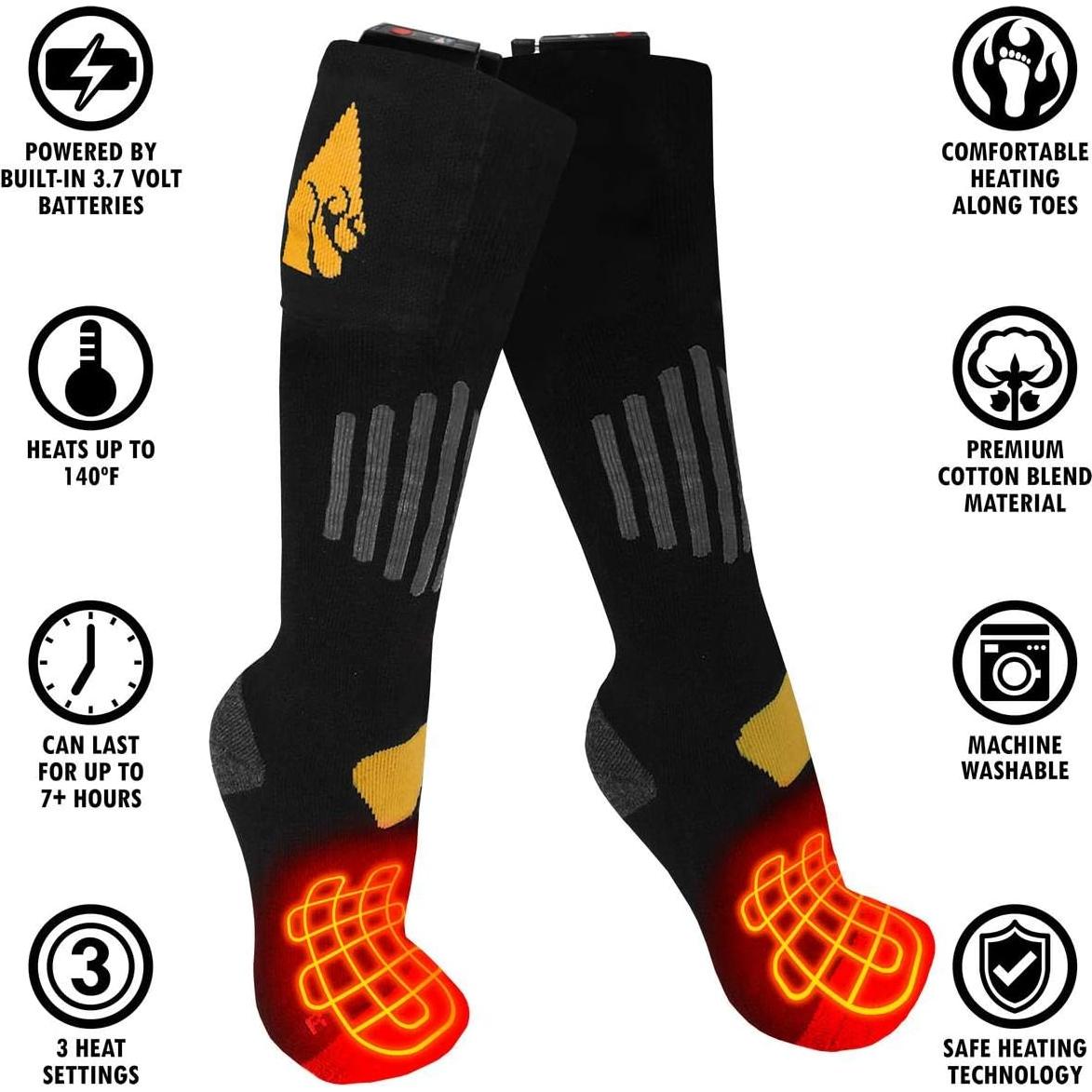 Calcetines Calentados Recargables ActionHeat 3.7V Algodón