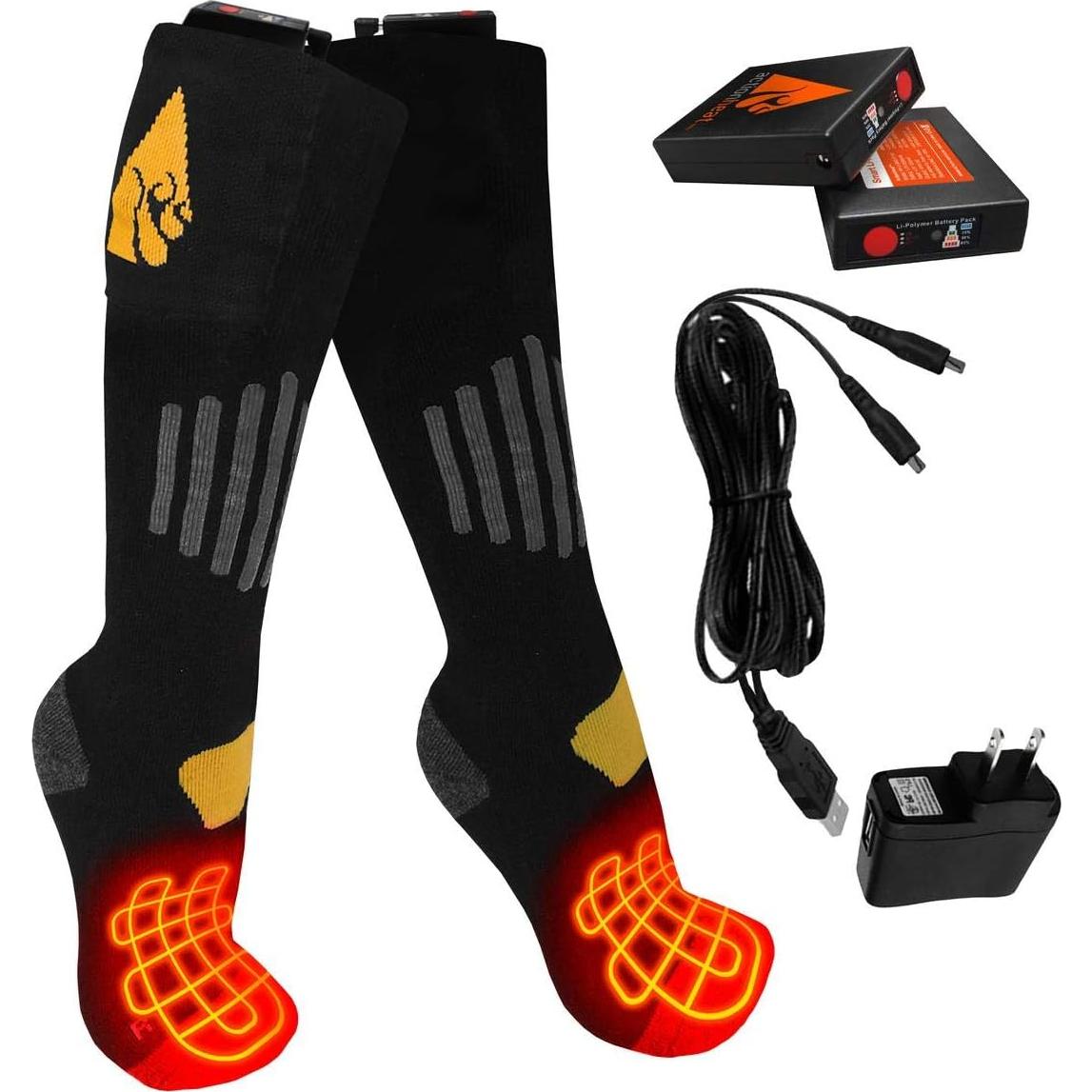 Calcetines Calentados Recargables ActionHeat 3.7V Algodón