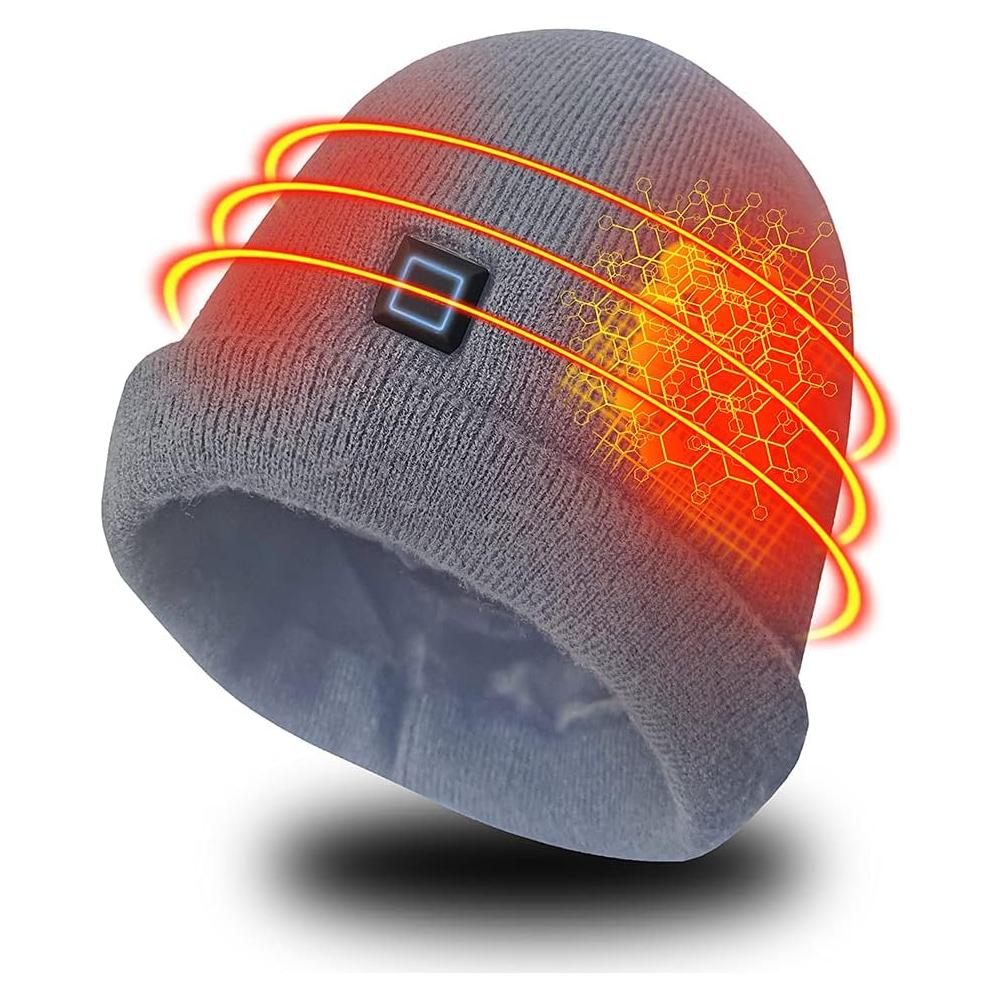 Gorro Calentador Eléctrico Recargable Unisex Gris XL