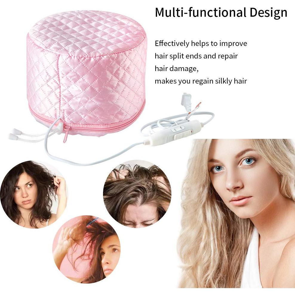 Gorro de Tratamiento Térmico Yomagine 110V para Cabello Rosa