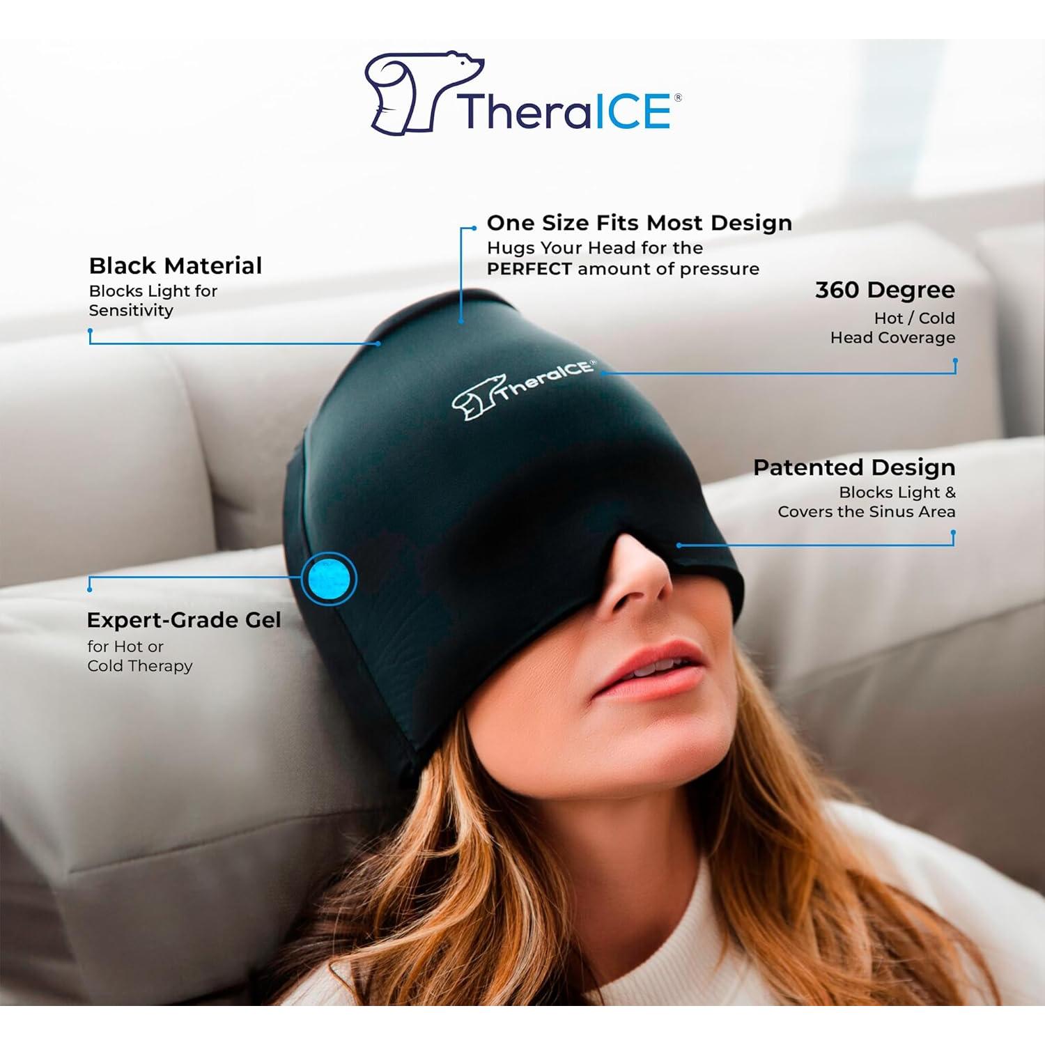 Capucha de Alivio de Migraña TheraICE - Terapia Fría y Caliente