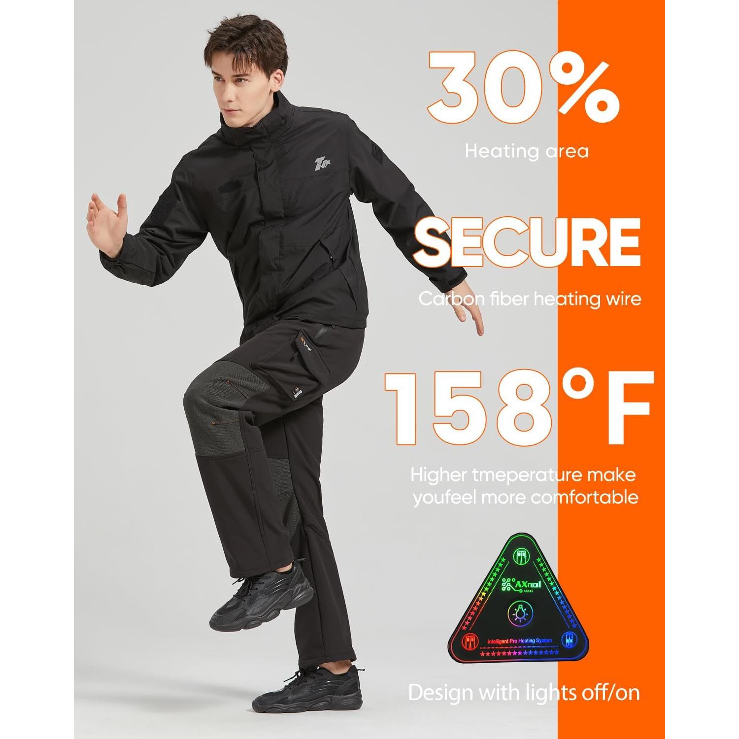 Pantalones Calentados Axnol 3XL Eléctricos para Nieve y Senderismo