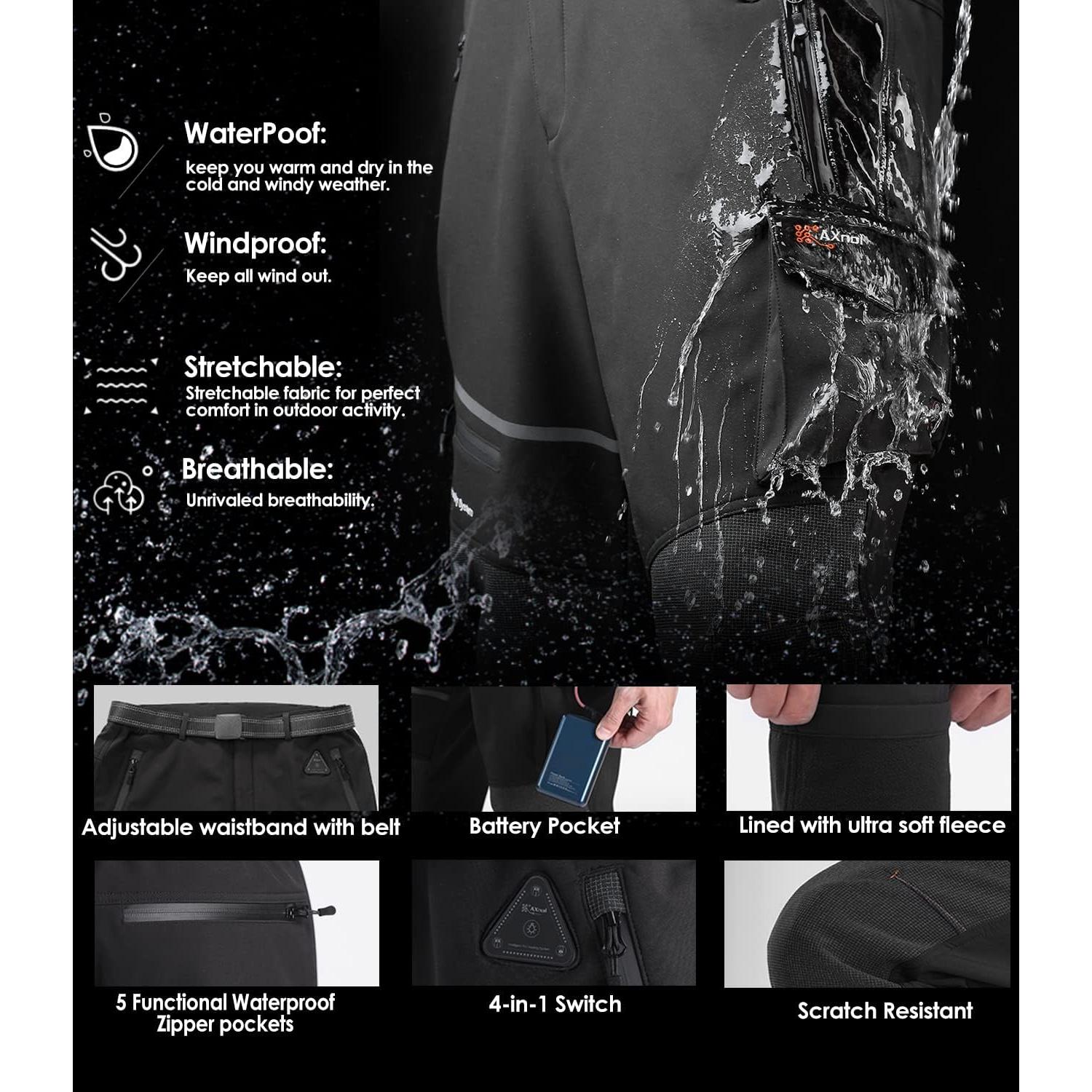 Pantalones Calentados Axnol 3XL Eléctricos para Nieve y Senderismo