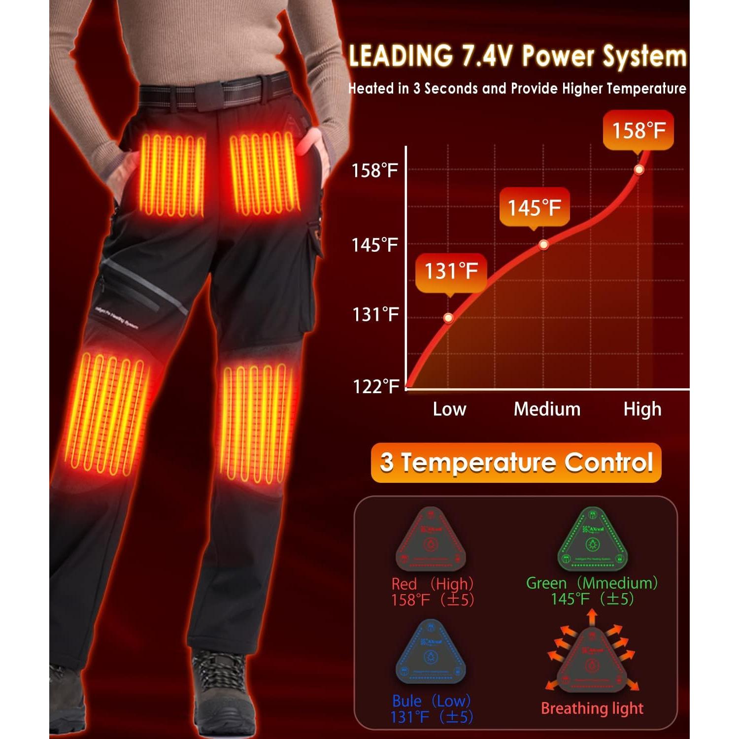 Pantalones Calentados Axnol 3XL Eléctricos para Nieve y Senderismo