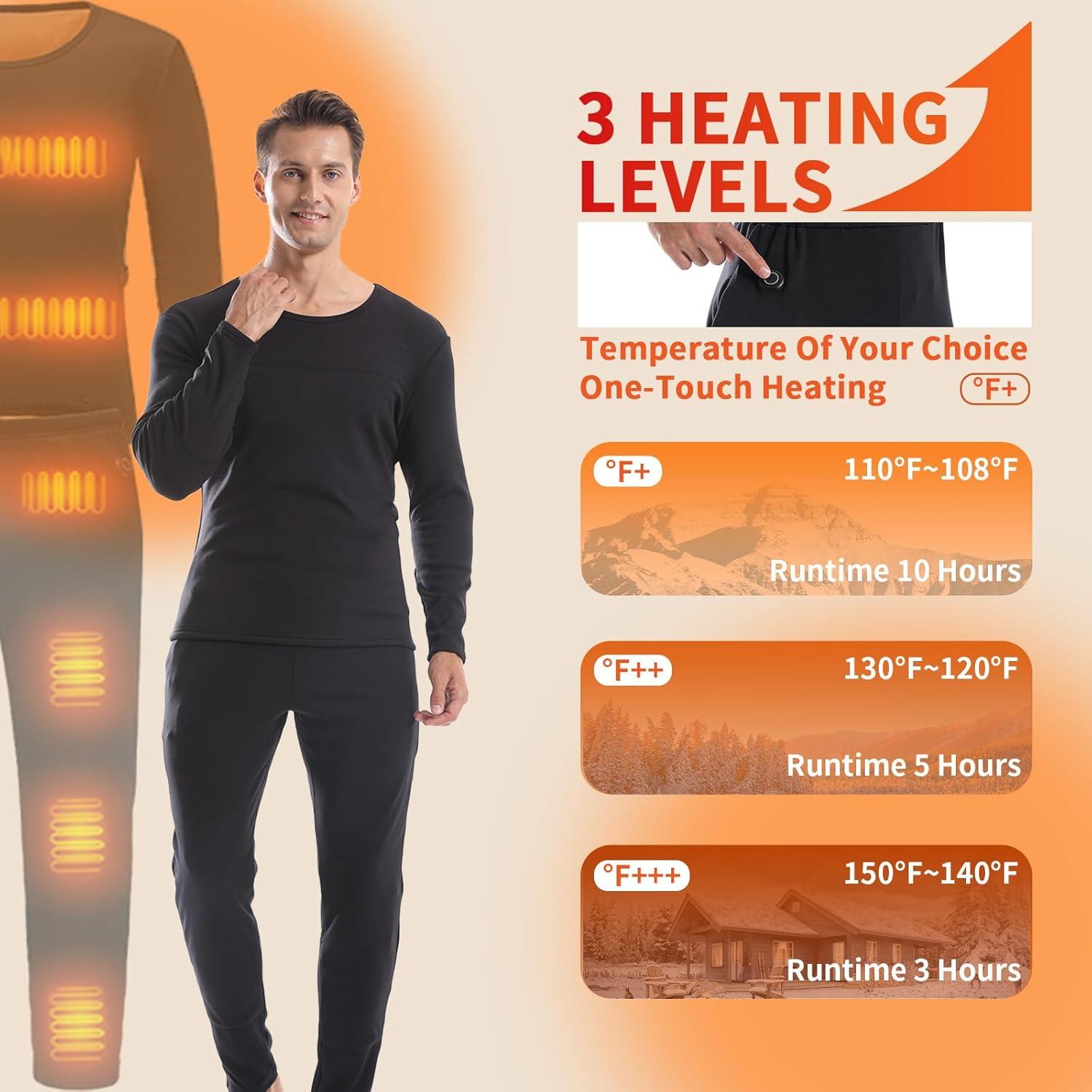 Conjunto Ropa Interior Térmica Calefaccionada Hombre 2 Piezas