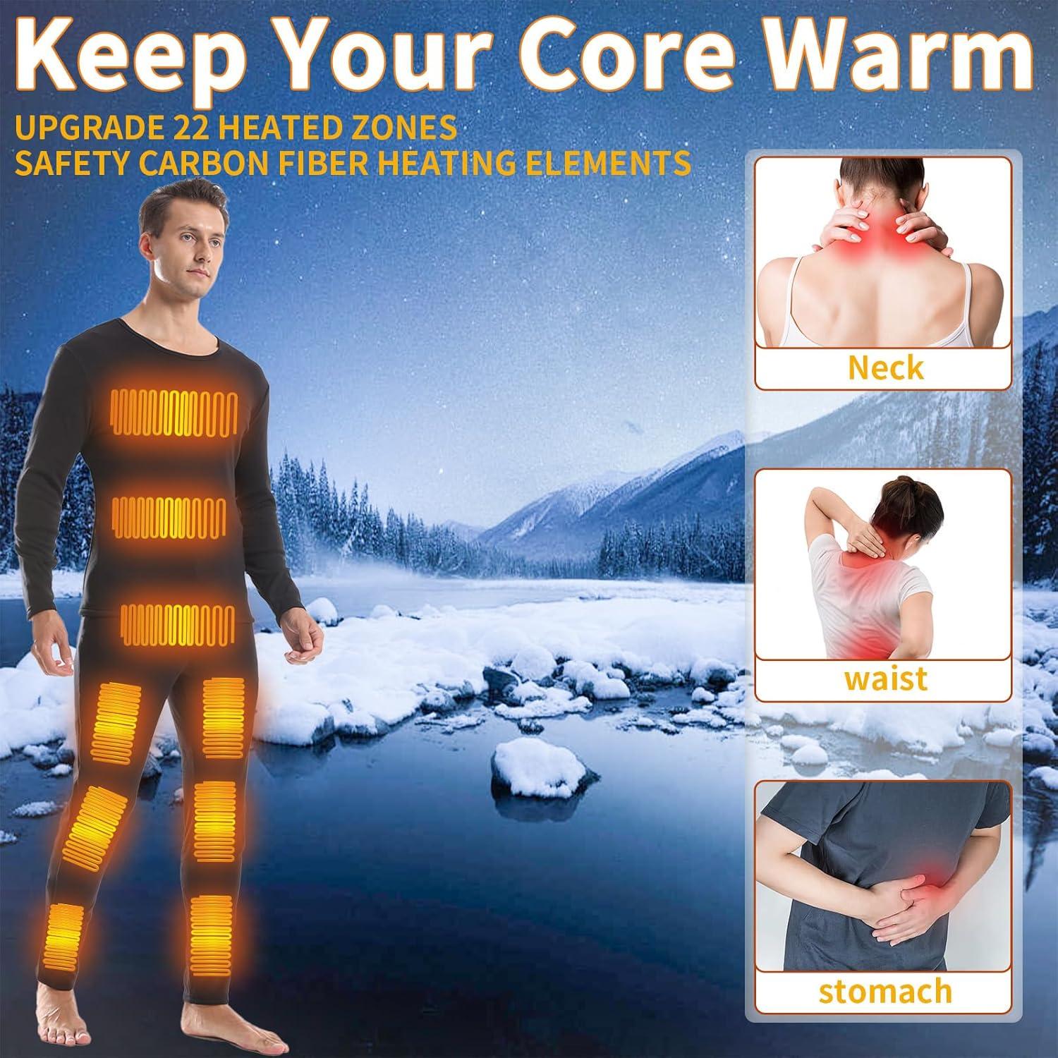 Conjunto Ropa Interior Térmica Calefaccionada Hombre 2 Piezas