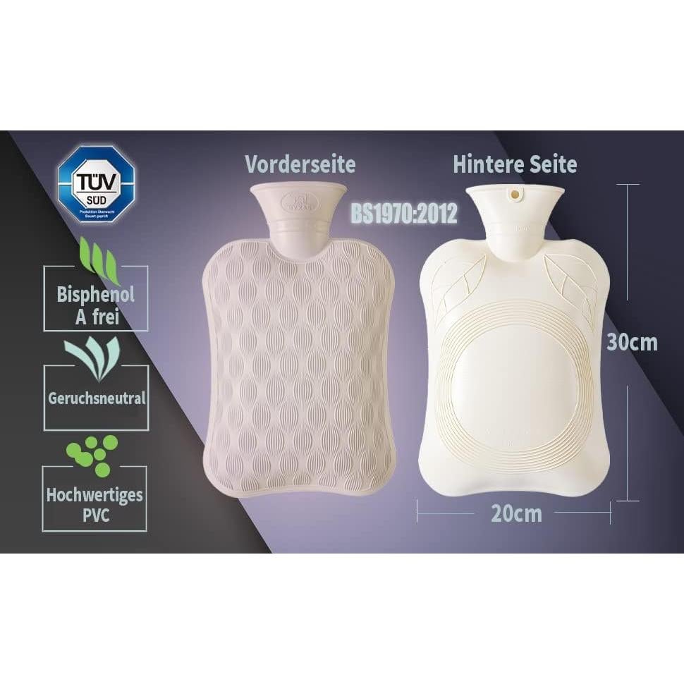 Botella de Agua Caliente 2L BYXAS con Funda Inodoro Rosa