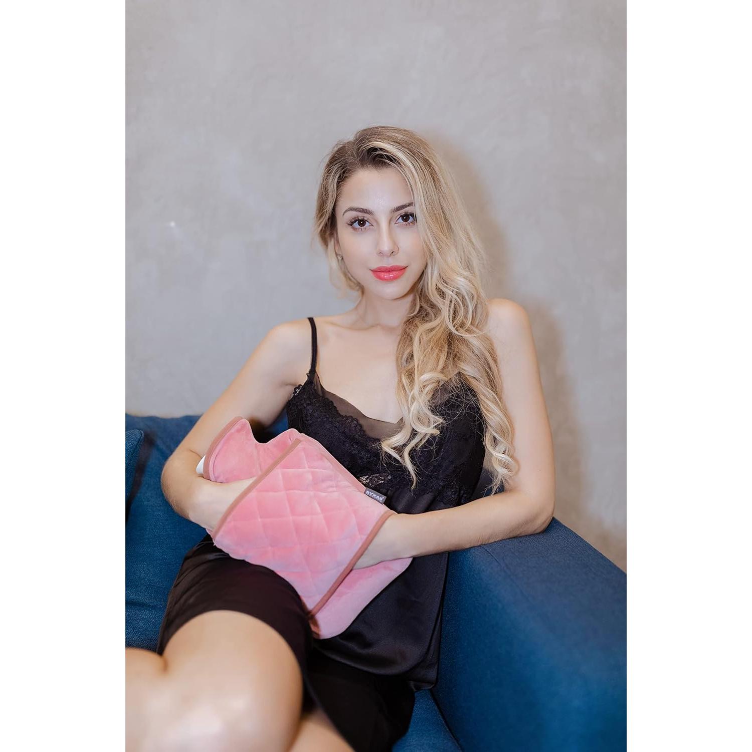 Botella de Agua Caliente 2L BYXAS con Funda Inodoro Rosa