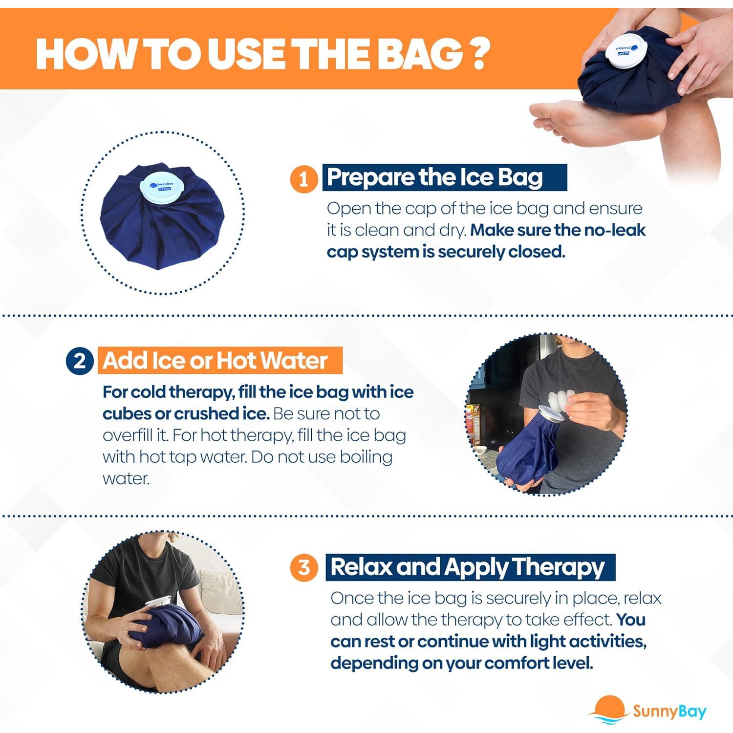 Bolsa de Hielo Recargable SunnyBay 28 cm con Correa 71 cm