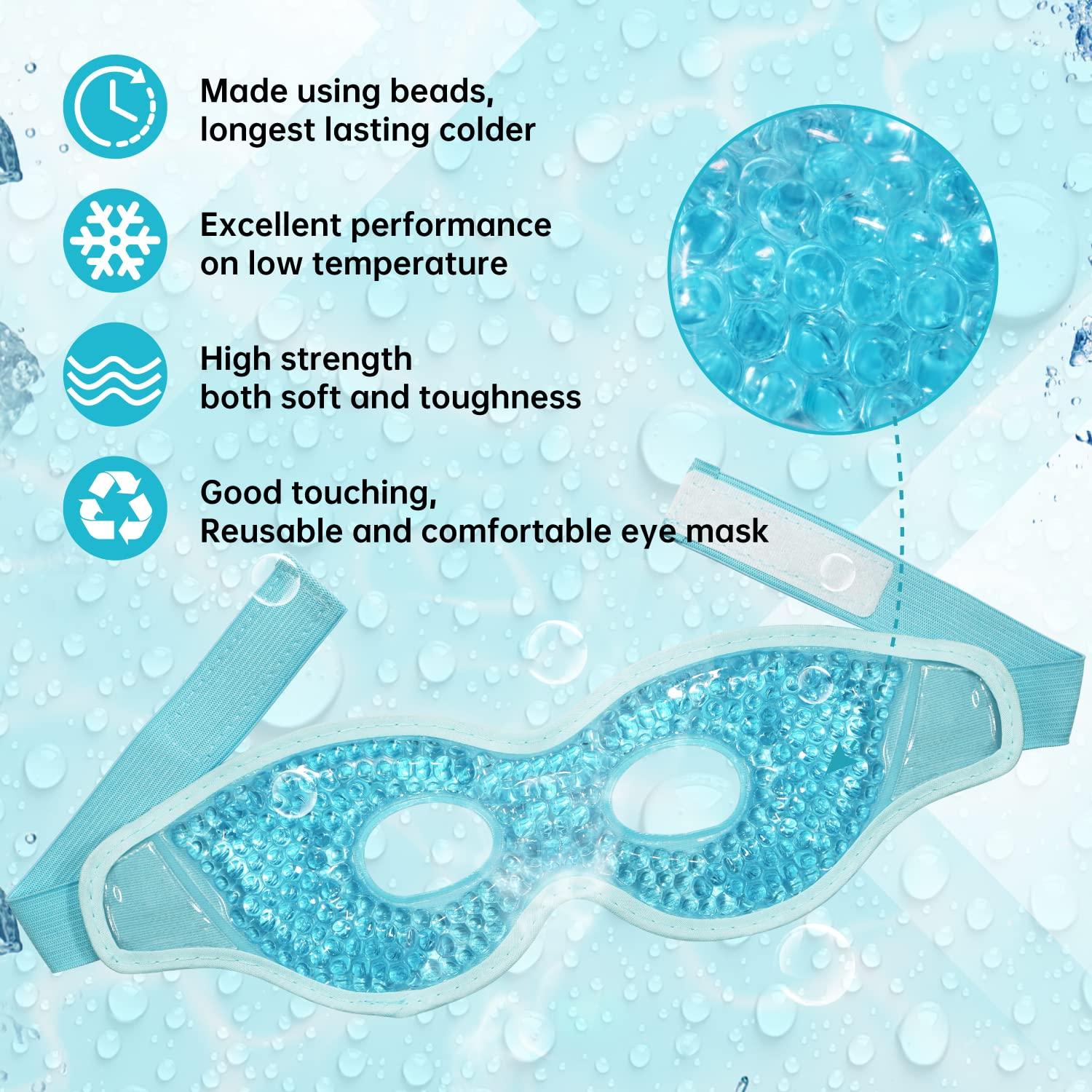 2 Máscaras de Ojos de Hielo Reutilizables SEIWEHIDO Azul