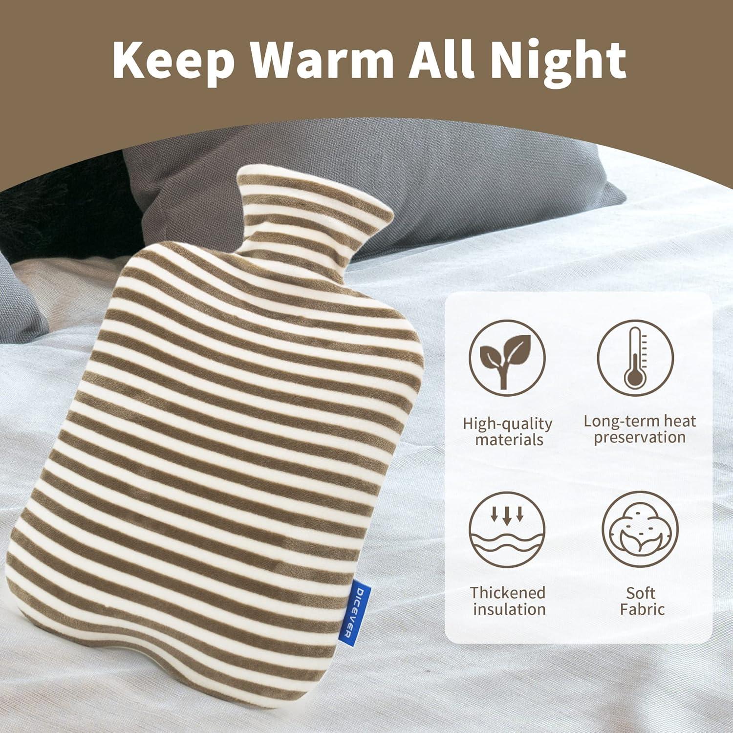 Botella de Agua Caliente DICEVER 2L con Funda Suave Gris