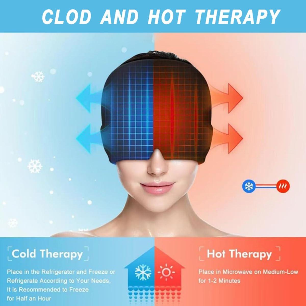 Gorro de Alivio de Migraña Jeonnfp 360° Terapia Fría y Caliente
