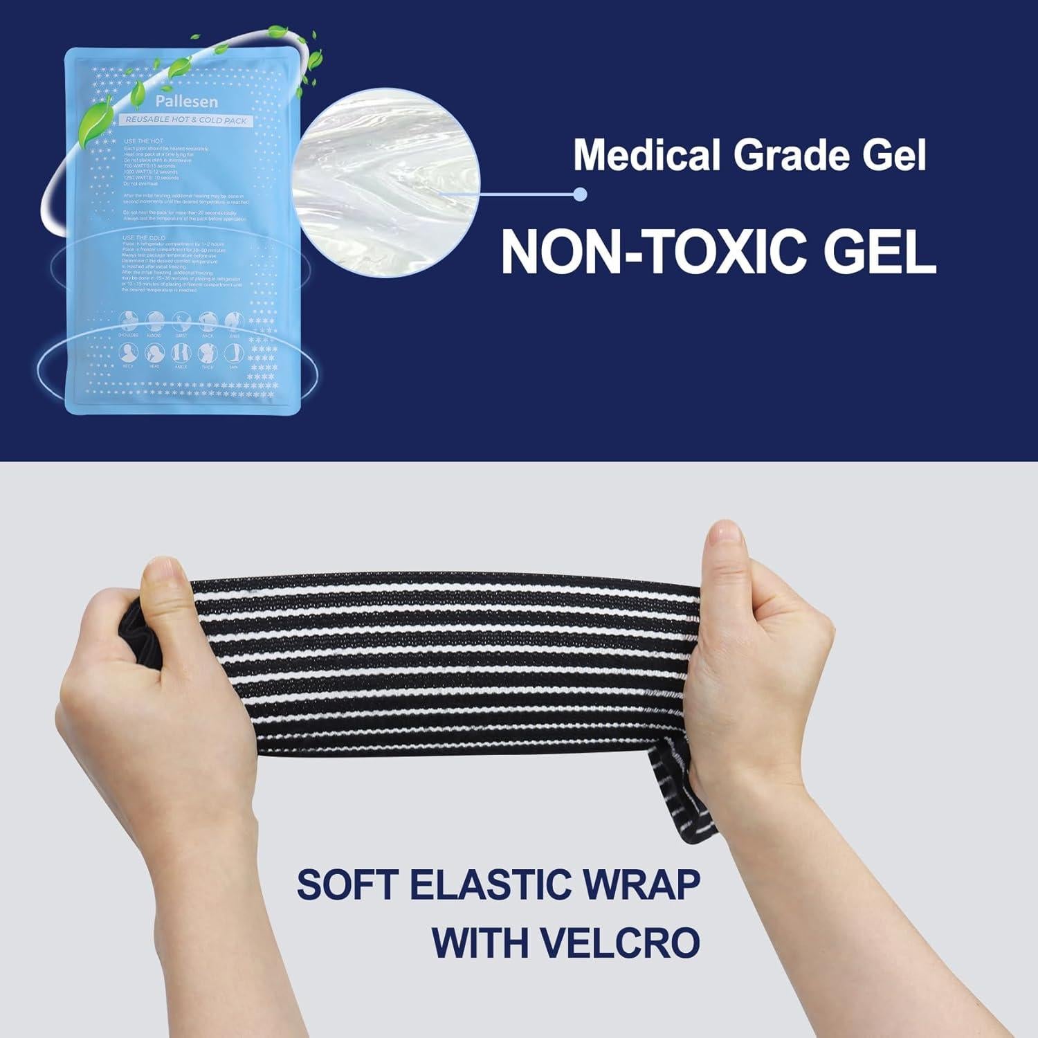 Paquete de Hielo Reutilizable Pallesen - Gel Frío 28x18cm Set de 3