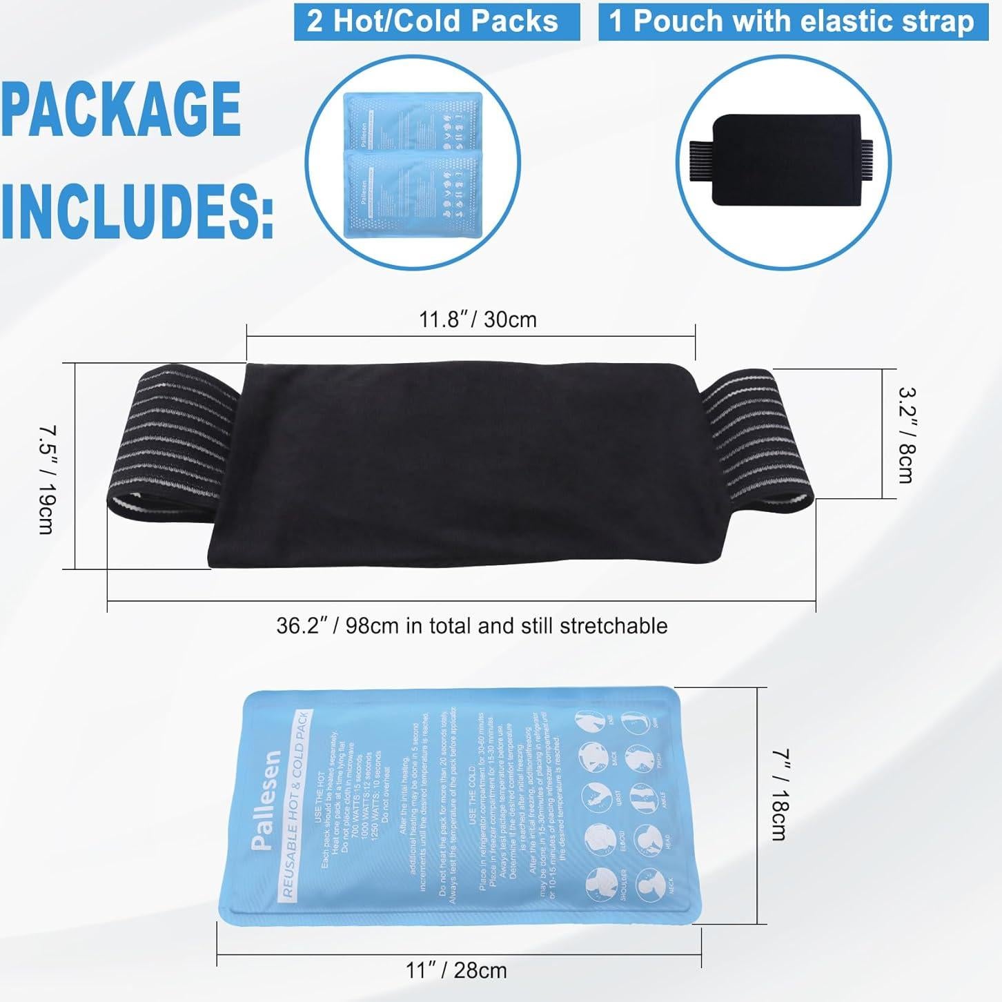 Paquete de Hielo Reutilizable Pallesen - Gel Frío 28x18cm Set de 3