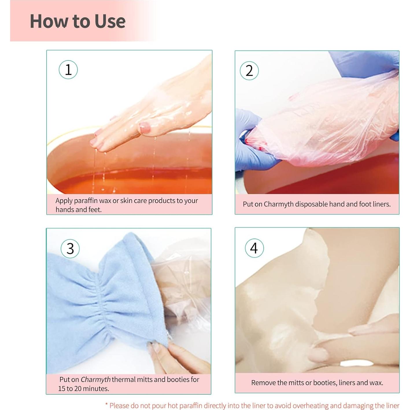 Forros desechables para terapia de parafina Charmyth 100 unidades