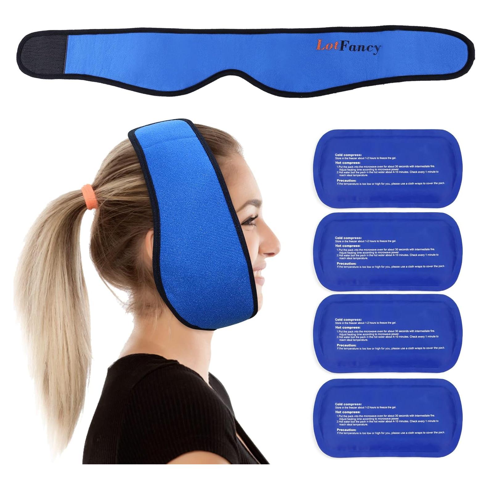 Compresa Fría para la Cara LotFancy con 4 Paquetes de Gel