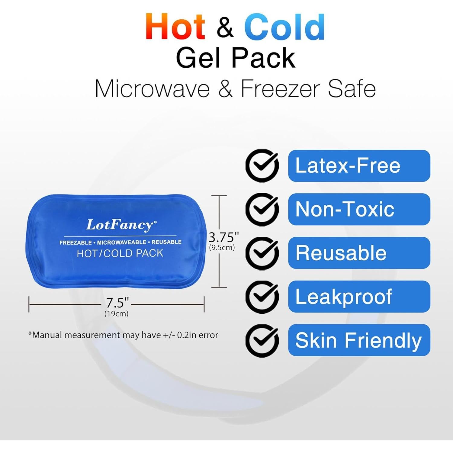 Compresa Fría para la Cara LotFancy con 4 Paquetes de Gel