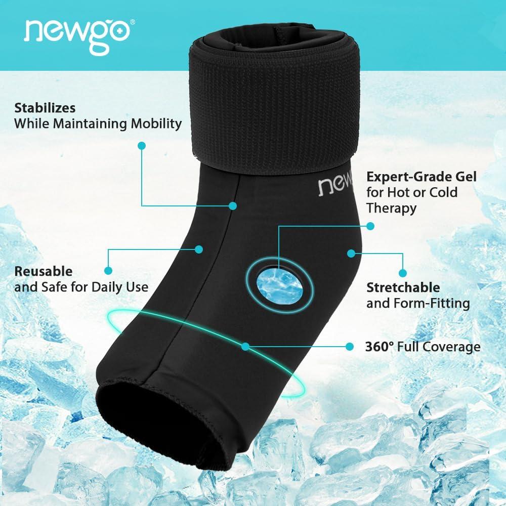 Paquete de Hielo para Tobillo NEWGO - Terapia Fría y Caliente, 2 Unidades
