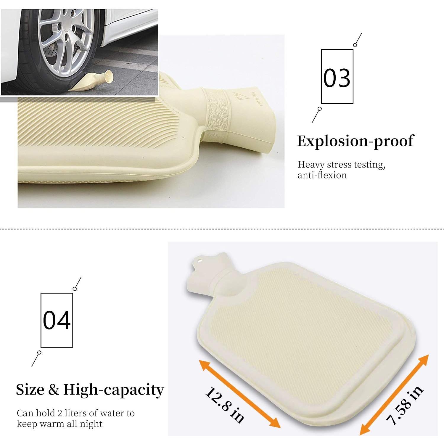 Botella de Agua Caliente AIKOTOO 2L con Funda Caricatura Gris