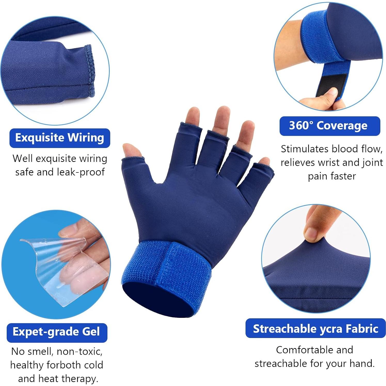 Guante de compresión para artritis Yunxi con paquete de hielo