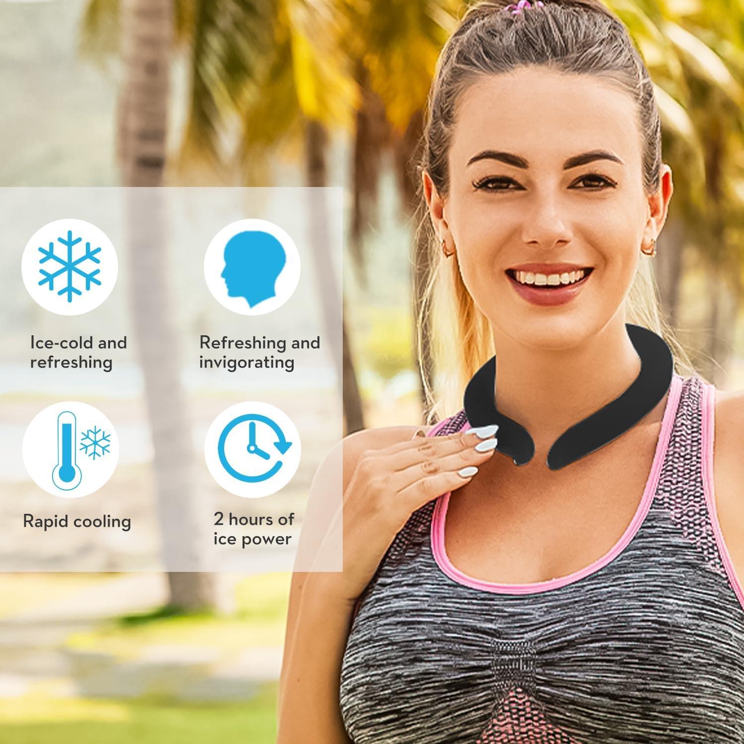 Tubo de Enfriamiento para Cuello YOYORI 2PCS Negro Reutilizable