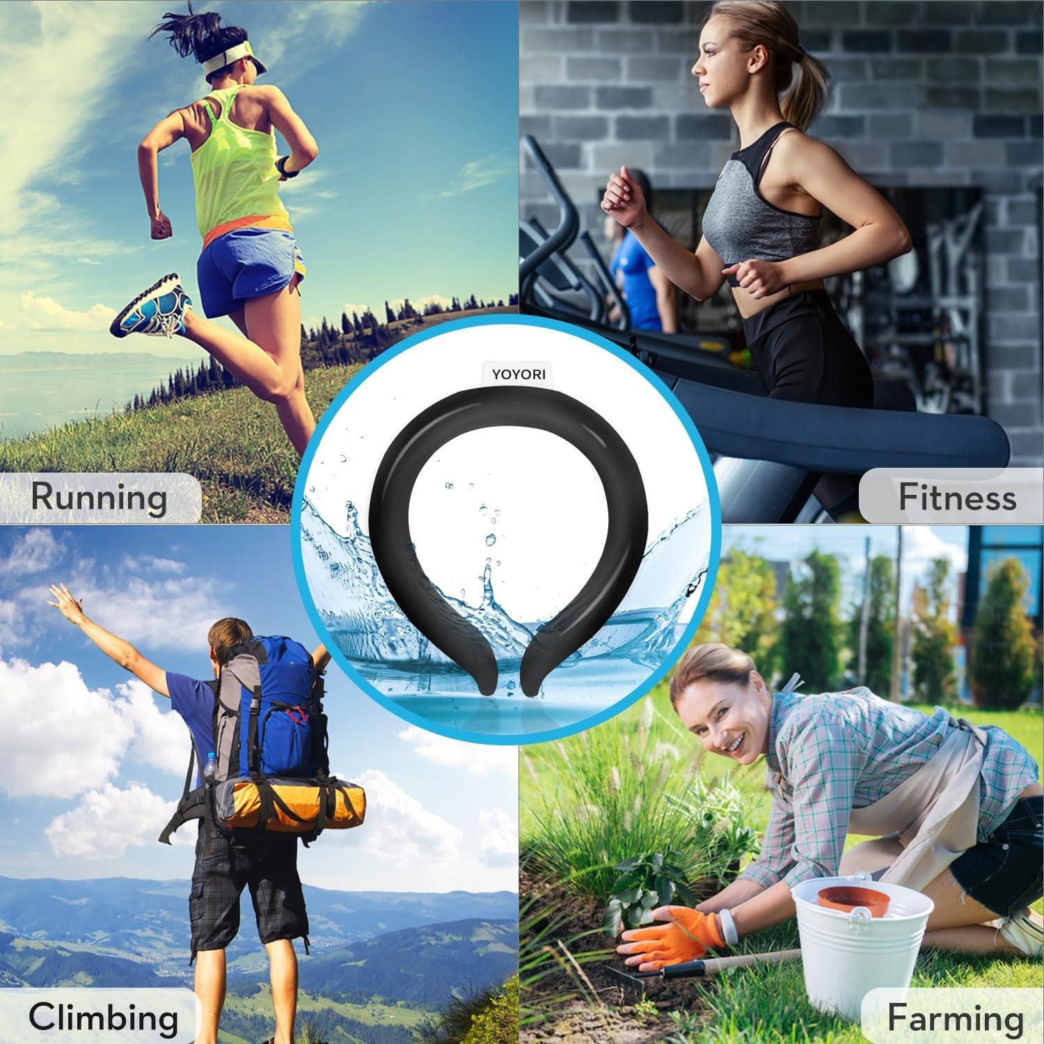 Tubo de Enfriamiento para Cuello YOYORI 2PCS Negro Reutilizable