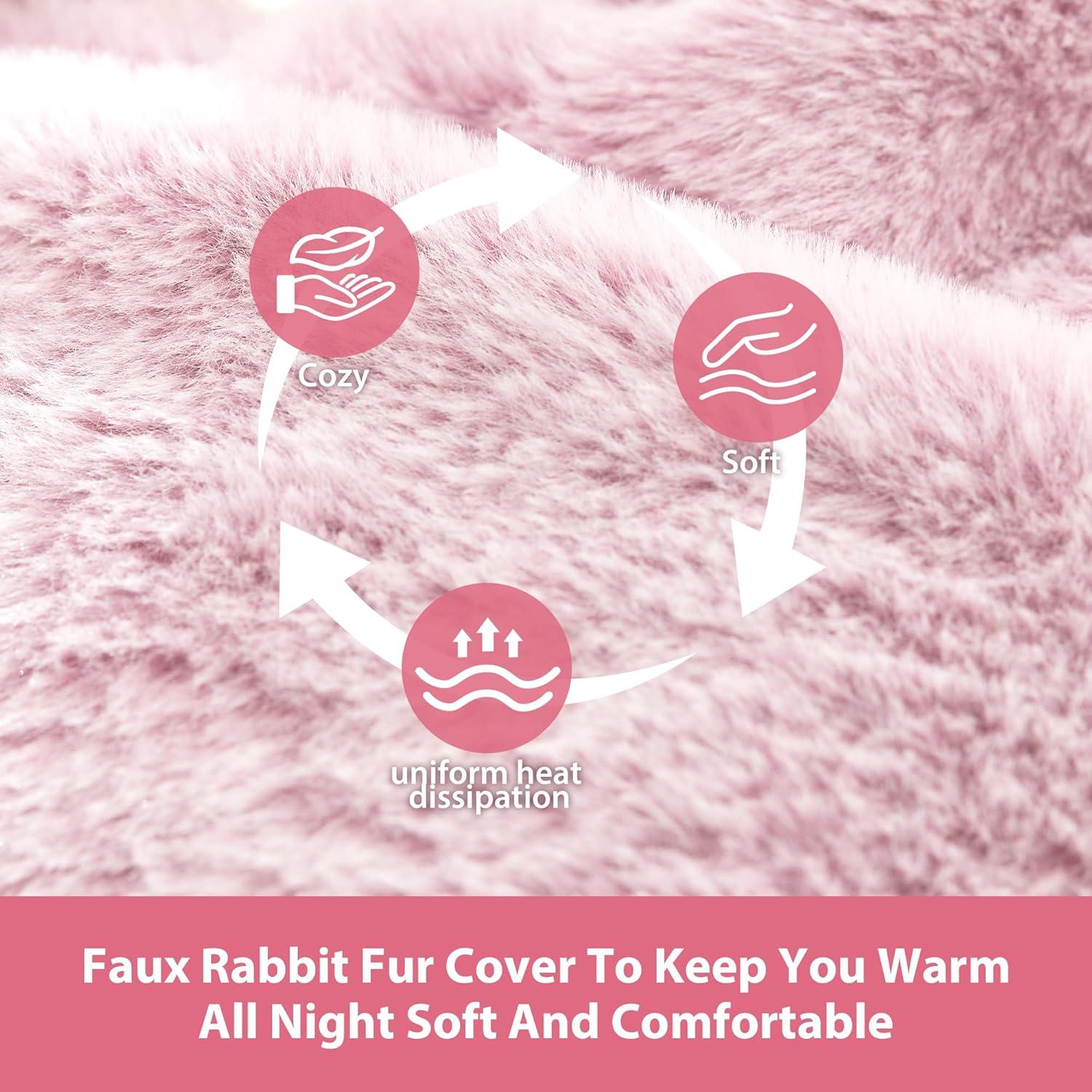 Botella de Agua Caliente DICEVER 2L con Funda Rosa a Prueba de Fugas