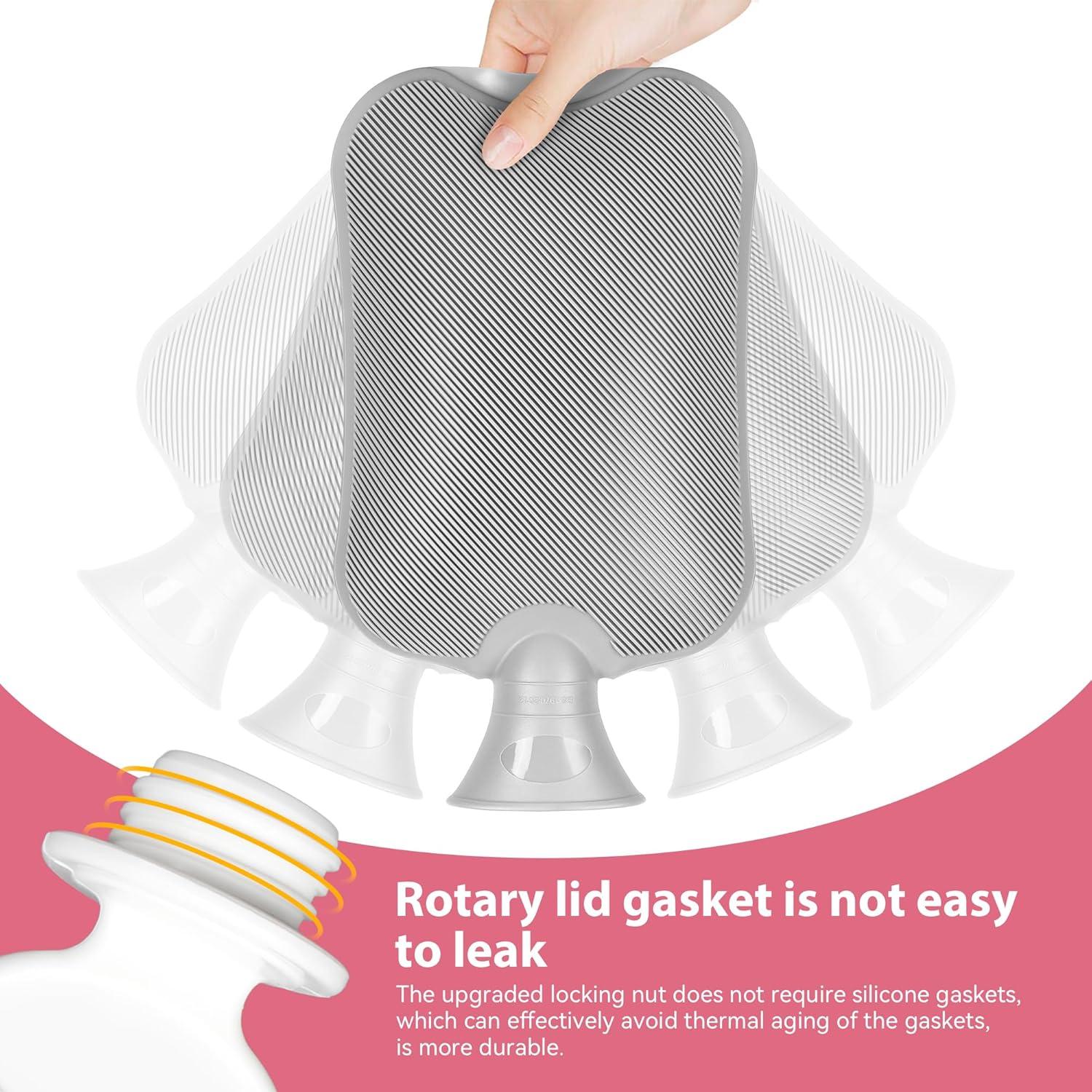 Botella de Agua Caliente DICEVER 2L con Funda Rosa a Prueba de Fugas