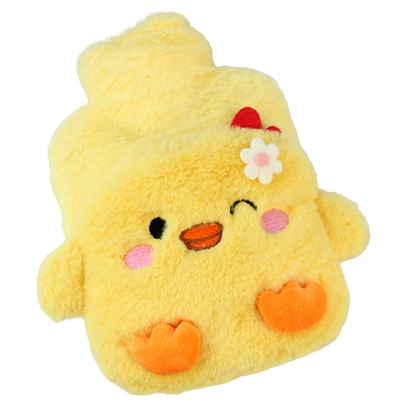 Bolsa de Agua Caliente LIUHUIZEYU 500ml con Funda de Peluche Amarillo