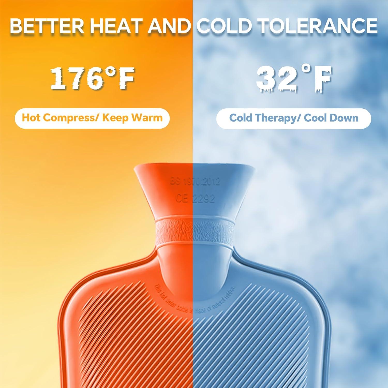 Botella de Agua Caliente 2L AIKOTOO Goma Terapia Fría y Caliente