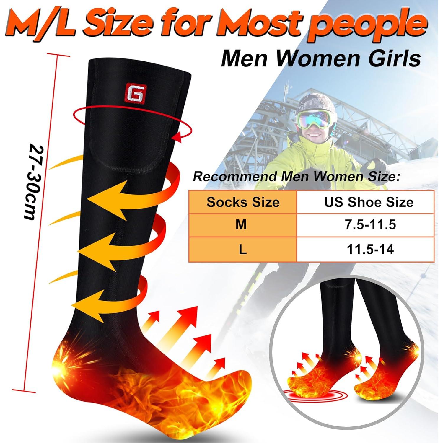 Calcetines Calentados Recargables Autocastle AC-2023 Unisex