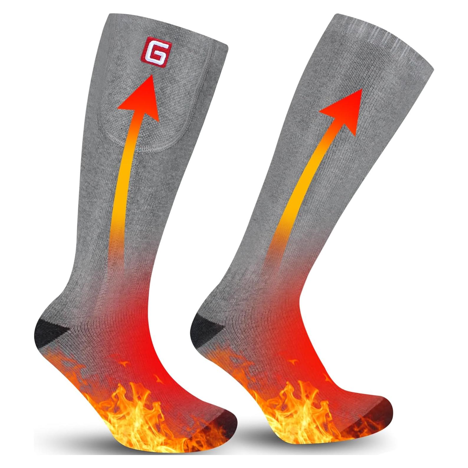 Calcetines Calentados Eléctricos GEMSTONEGO Gris 3 Niveles