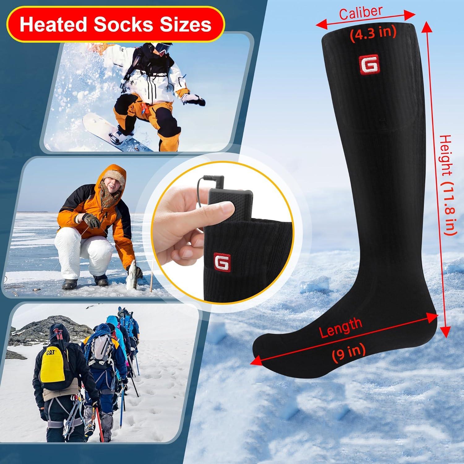 Calcetines Calentados Eléctricos Magnolia Negros Grandes 3.7V