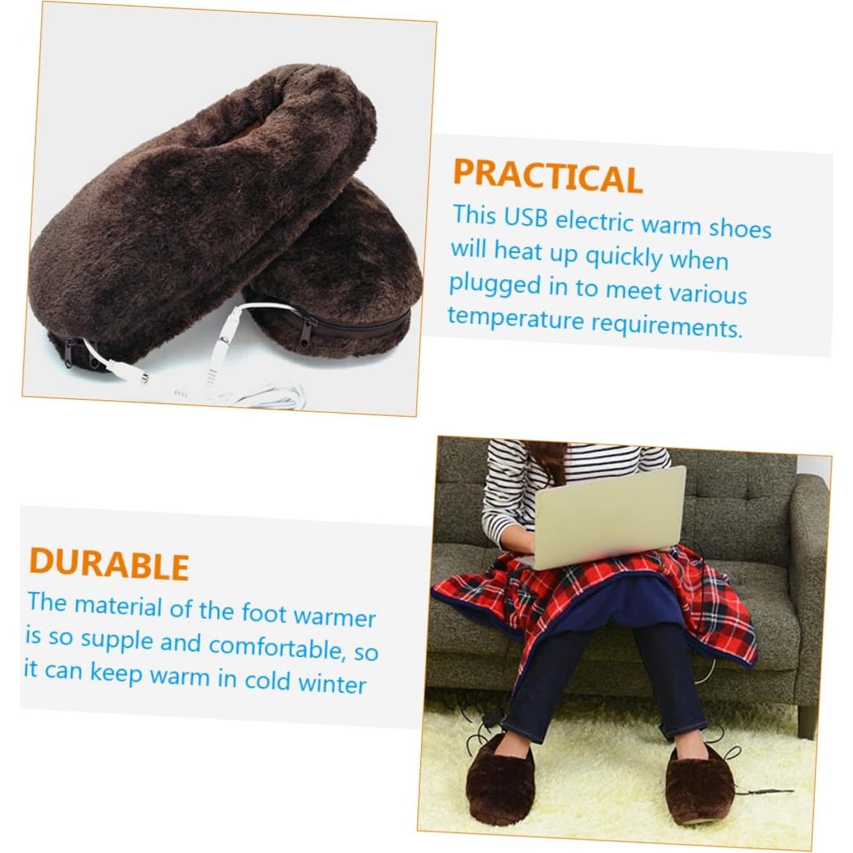 Zapatillas Calentadas Eléctricas Ipetboom de Piel Sintética