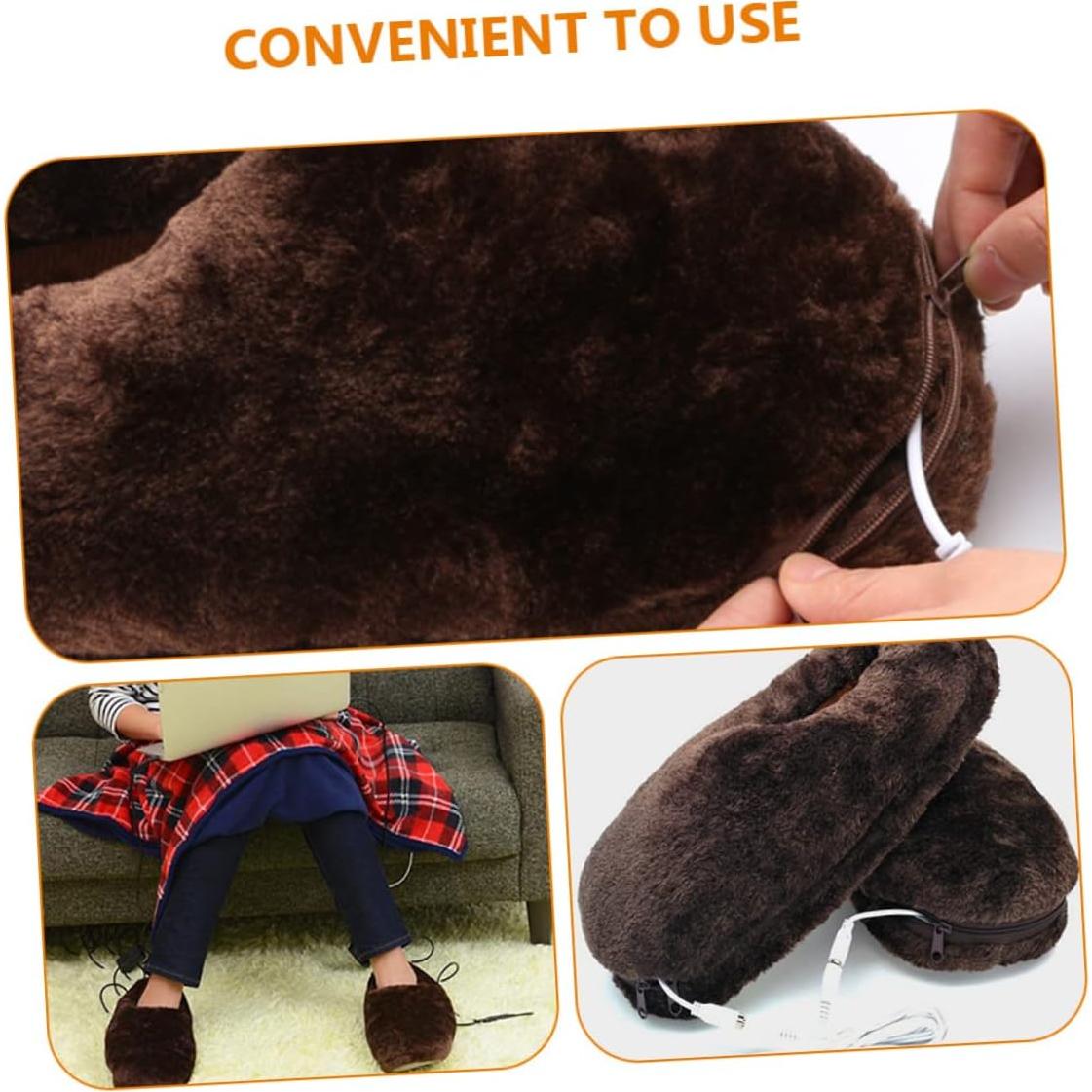 Zapatillas Calentadas Eléctricas Ipetboom de Piel Sintética