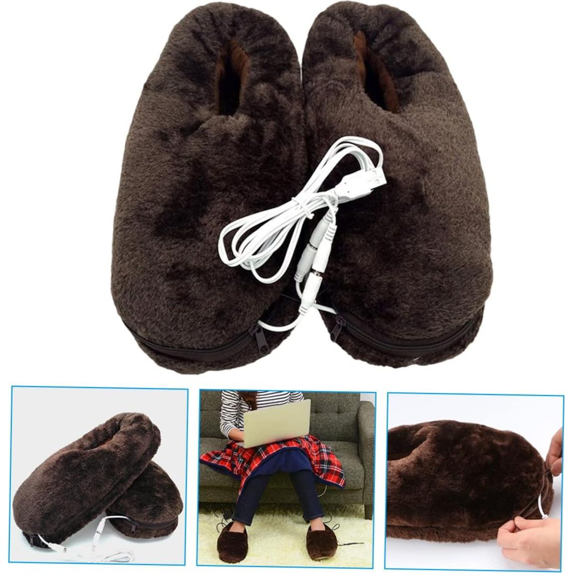 Zapatillas Calentadas Eléctricas Ipetboom de Piel Sintética