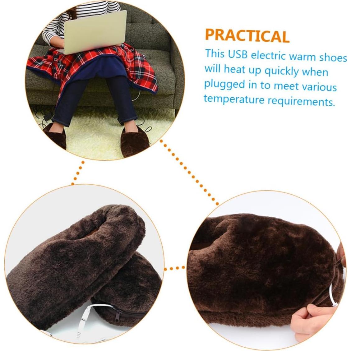Zapatillas Calentadas Eléctricas Ipetboom de Piel Sintética