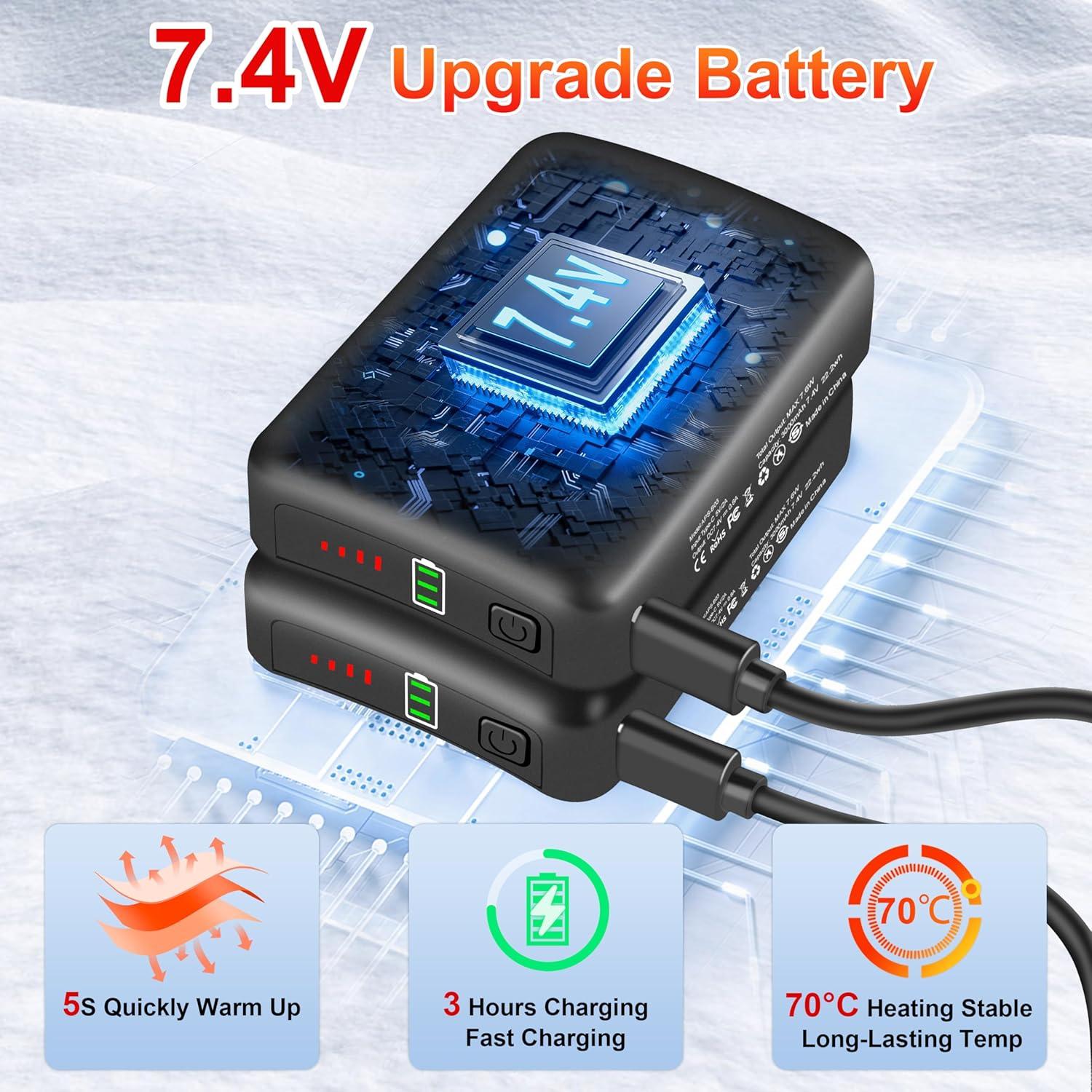 Calcetines Calentados Recargables Begleri 7.4V Unisex 45-71°C