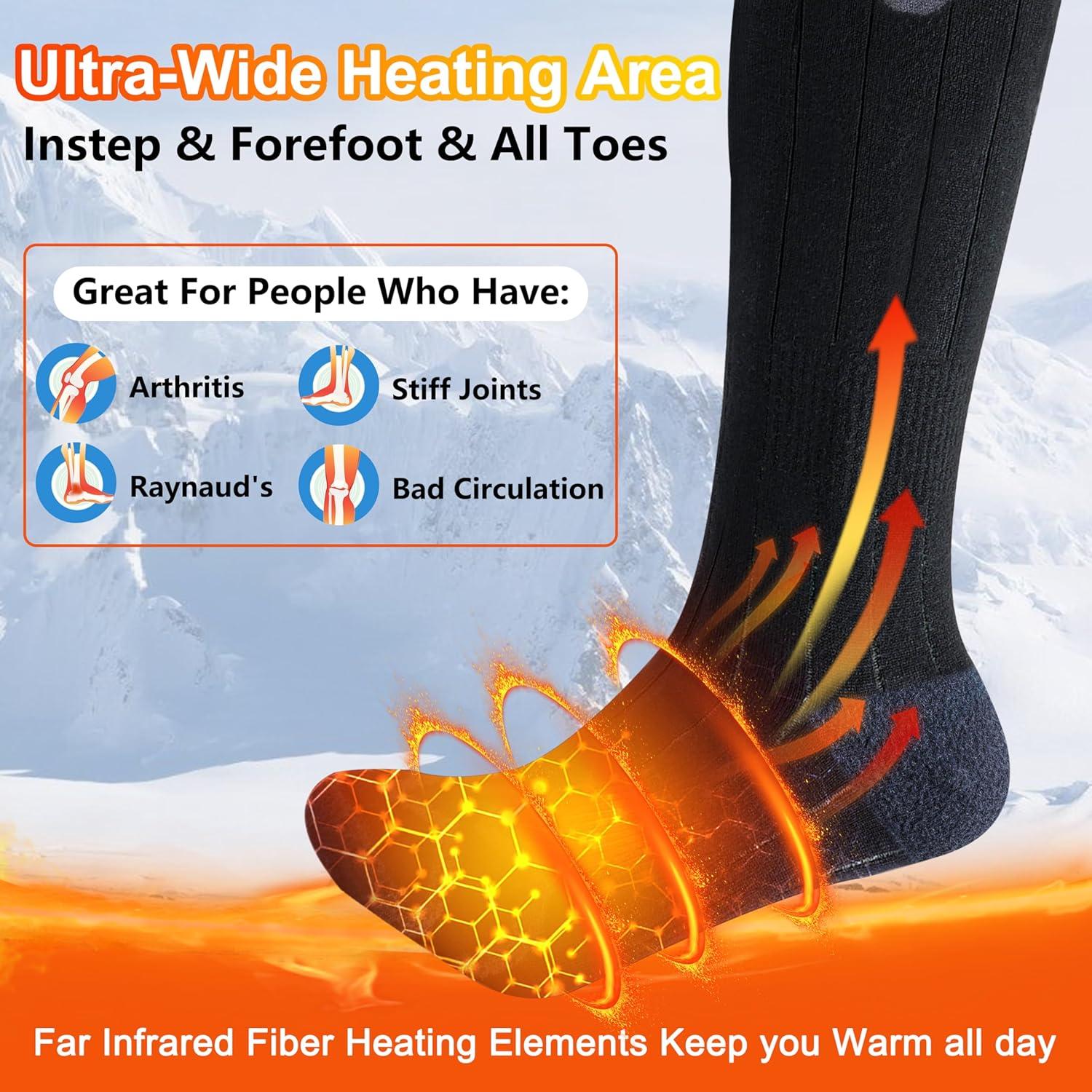 Calcetines Calentados Recargables Begleri 7.4V Unisex 45-71°C